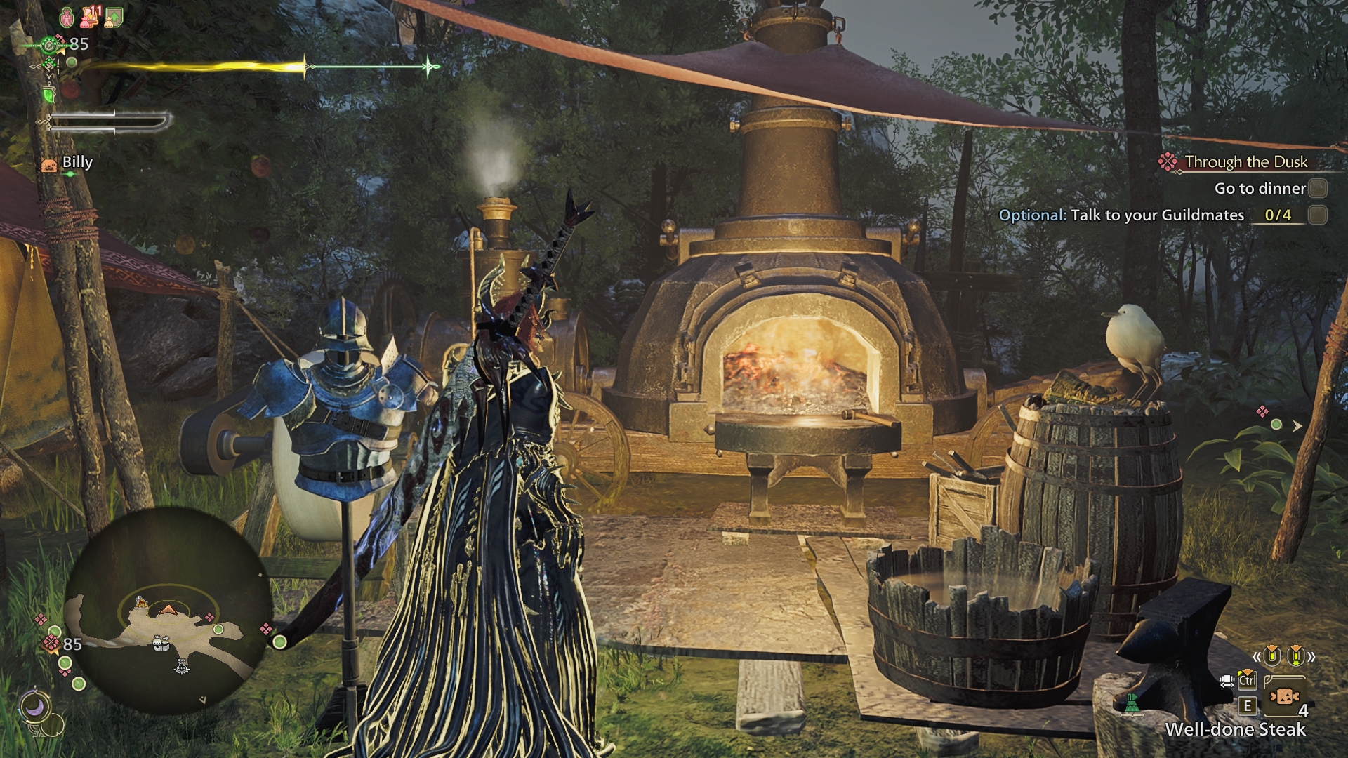 Screenshot showing that the Blacksmith, a vital game function, is gone.